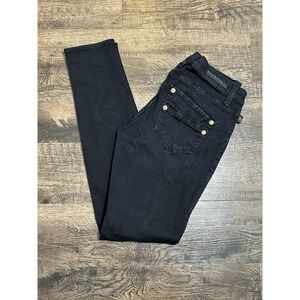 Rock & Republic Kashmere Skinny Jeans Women's Sz 10 Black Mid Rise Stretch Gold